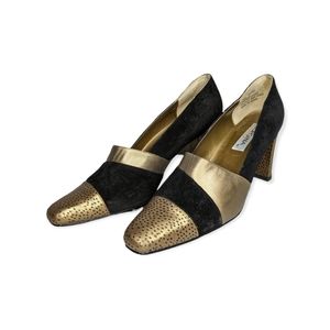 Corsina Flex Vintage Lucille Leather Block Heel Shoes Size 8 1/2B